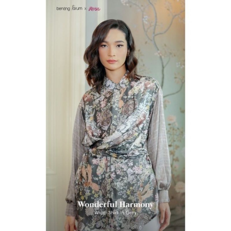 WONDERFUL HARMONY WRAP SHIRT GREY BENANG JARUM X RAISA