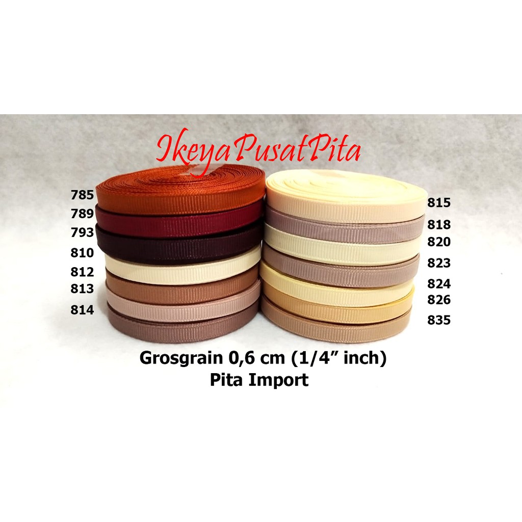 

(10 yard) Pita Grosgrain Polos 0,6 cm (1/4" inch) | Pita import | Grosgrain Ribbon 6 mm pg 13 | Toko Bahan Craft | Ikeya Pusat Pita