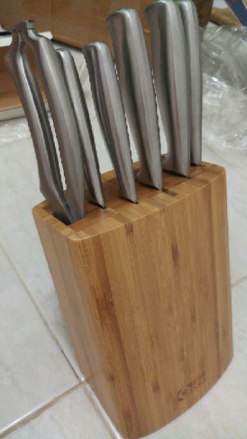 Oxone Ox-982 Master Knife Bamboo Block Pisau Set Ox982