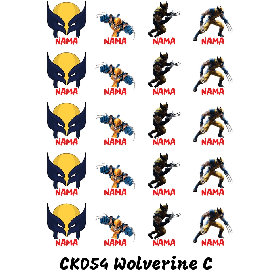 

Sticker Nama Cutting Label Waterproof Tahan Air Wolverine C (CK054)