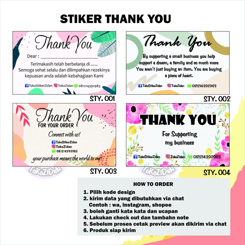 

Stiker thank you / stiker terima kasih / label terima kasih / label thank you / murah anti air