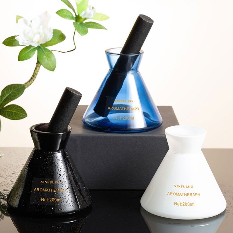 REED DIFFUSER PREMIUM MODEL LAB BENTUK UNIK 200ML STICK FIBER HITAM BESAR ESTETIK AESTHETIC JUMBO XINFULUO