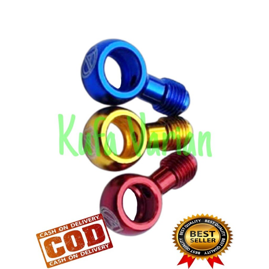 promo discount Baut Banjo Selang Rem Depan Baut Kaliper CNC Warna Cocok Untuk Morin Psi Crg Ktc Dkt Nissin Erles Banjo Bengkok 45 Derajat Universal Baut Sekrup Banjo Bengkok 45 Derajat Warna CNC Import Thailand