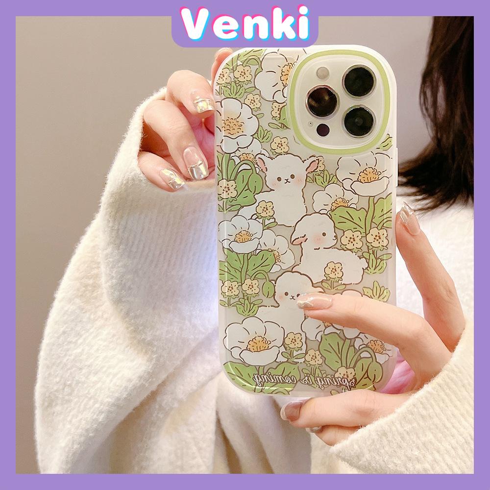 iPhone Case Silicone Soft Case Clear Case TPU Airbag Shockproof Full Coverage Protection Camera Lamb Flower For iPhone 13 Pro Max iPhone 12 Pro Max iPhone 11 iPhone 7 Plus