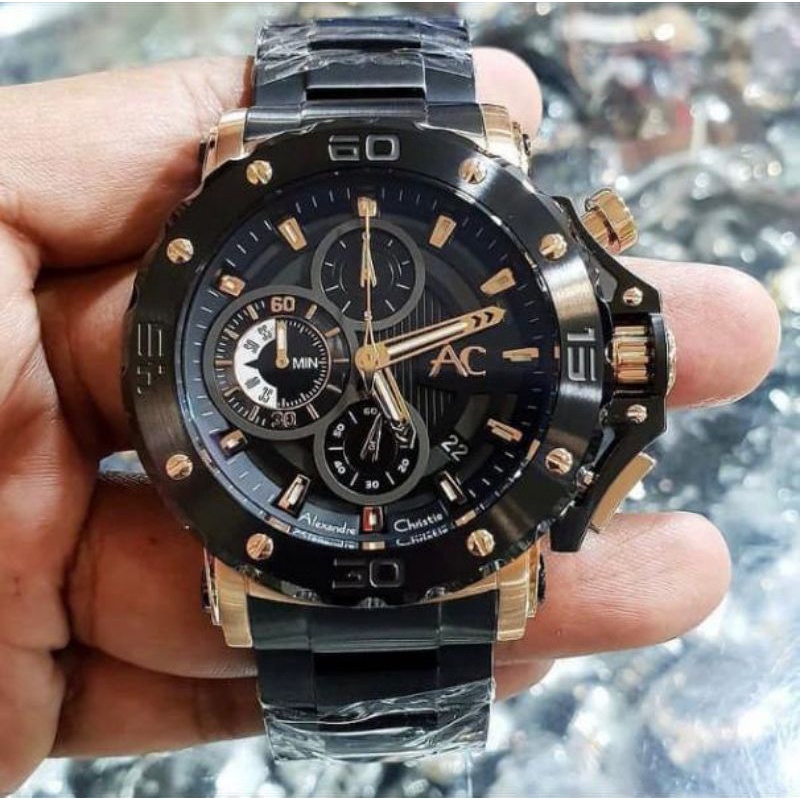 JAM ALEXANDER CHRISTIE PRIA ORIGINAL AC 9205 TERBARU RANTAI ORI MURAH ANALOG COWOK KEREN SPORTY