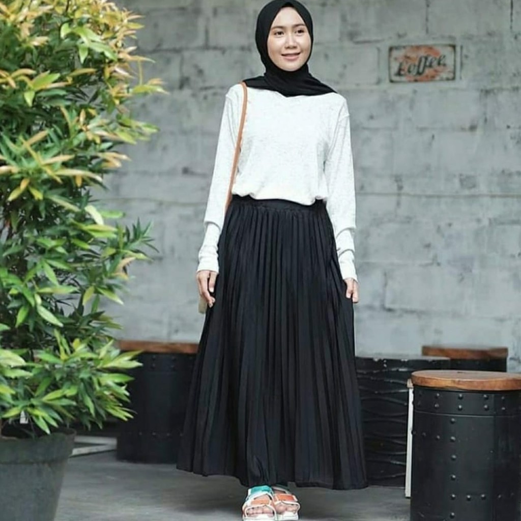 Rok Plisket Luvaline Plisket Panjang Pleated Skirt Flare Skirt Mayung Flowy Rempel