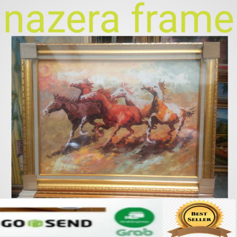

lukisan kuda abstrak palet cat minyak UK 60x8p