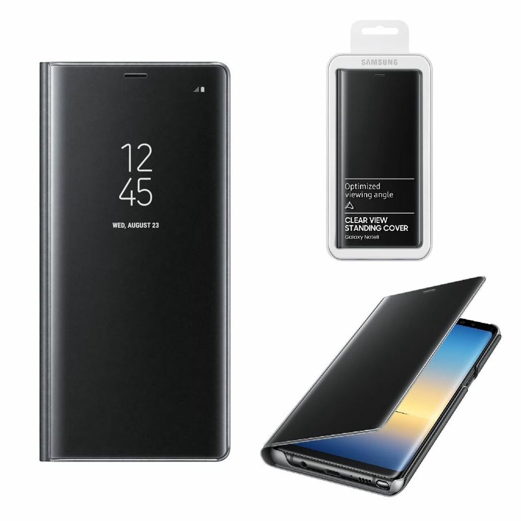 CLEAR VIEW STANDING COVER SAMSUNG GALAXY NOTE 8 BLACK ORIGINAL