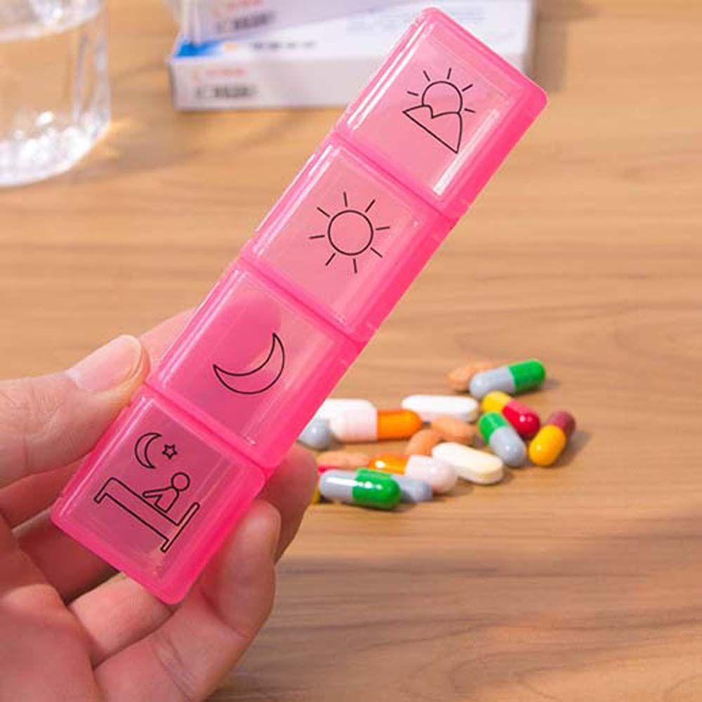 [Elegan] Kotak Pil Mingguan Pagi Petang Tablet Warna-Warni Wadah Penyimpanan Obat Portable Organizer Vitamin 7hari Pill Box