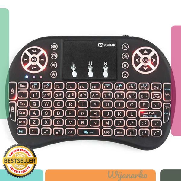 Taffware Air Mouse Wireless Mini Keyboard RGB 2.4GHz Touch Pad - I8 KLP11