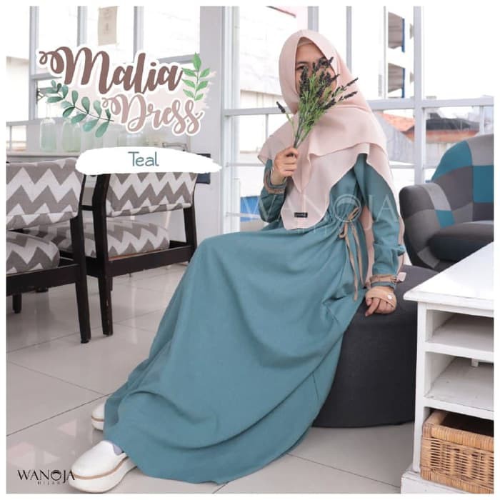 Gamis syari serut premium bagus Malia dress ori branded wanoja hijab