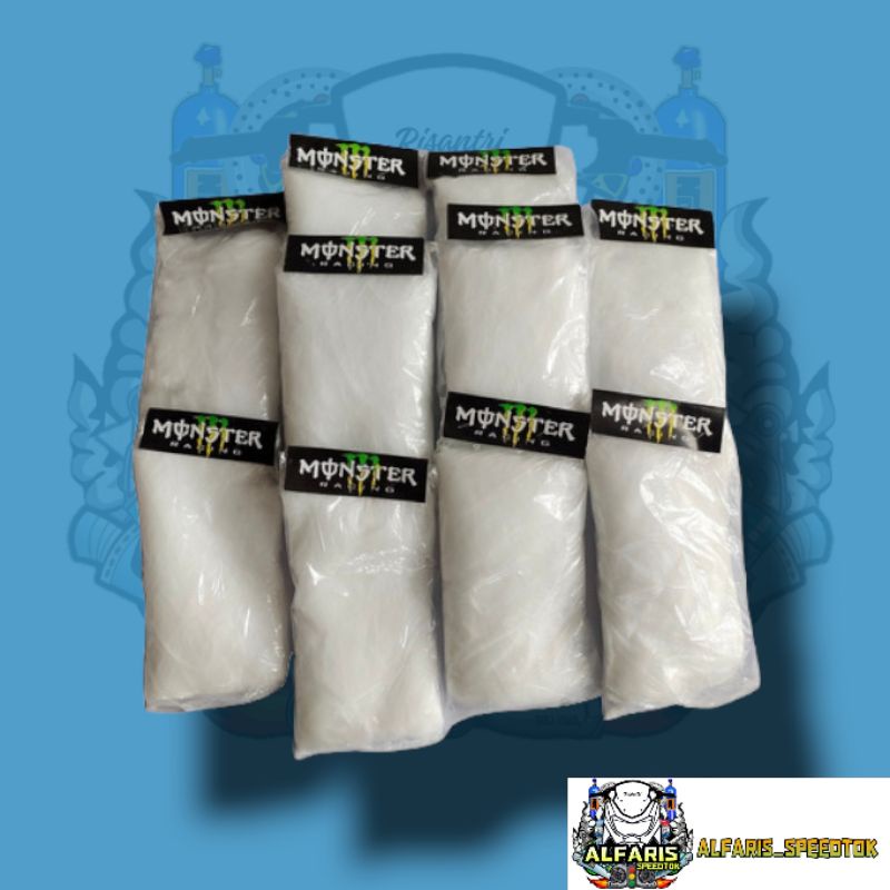 GASBUL RACING PUTIH ANTI PANAS ANTI BAKAR PEREDAM KNALPOT GLASWOL GLASSWOOL