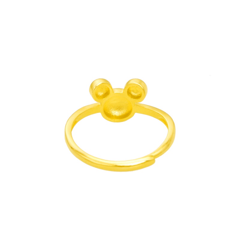 Cincin Desain Mickey Mouse Bahan Emas Emas Asli Kadar 375Gaya Korea