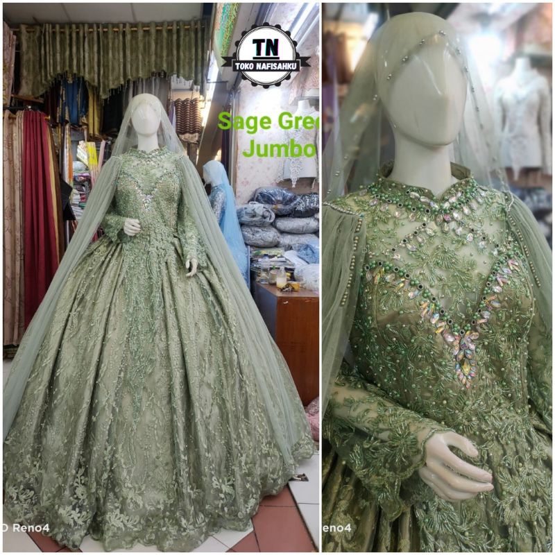 gaun pengantin jumbo | ballgown big size | baju pengantin size besar