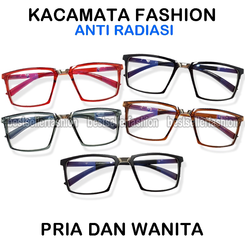 【TERSEDIA &amp; COD】Full rim Frame Kacamata Anti Radiasi Pria Wanita Frame Kotak Warna Warni Classical Anti Biru Light Kacamata Gaya Eyeglasses Kacamata Komputer Kacamata Blueray