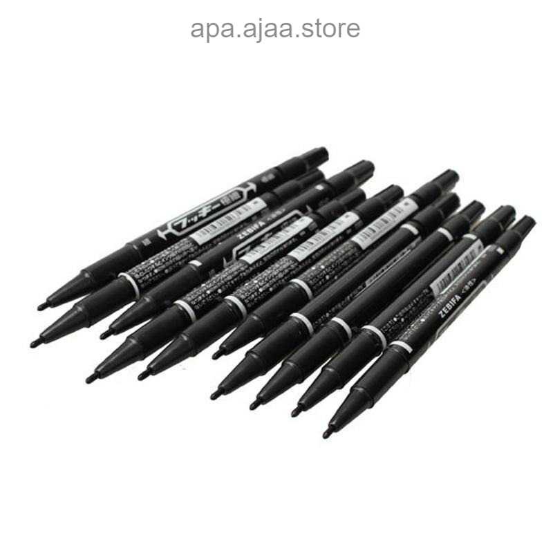 Terbaru ZEBILI Spidol Permanen Dual Head Marker Waterproof 10 PCS - DH100 Harga Grosir