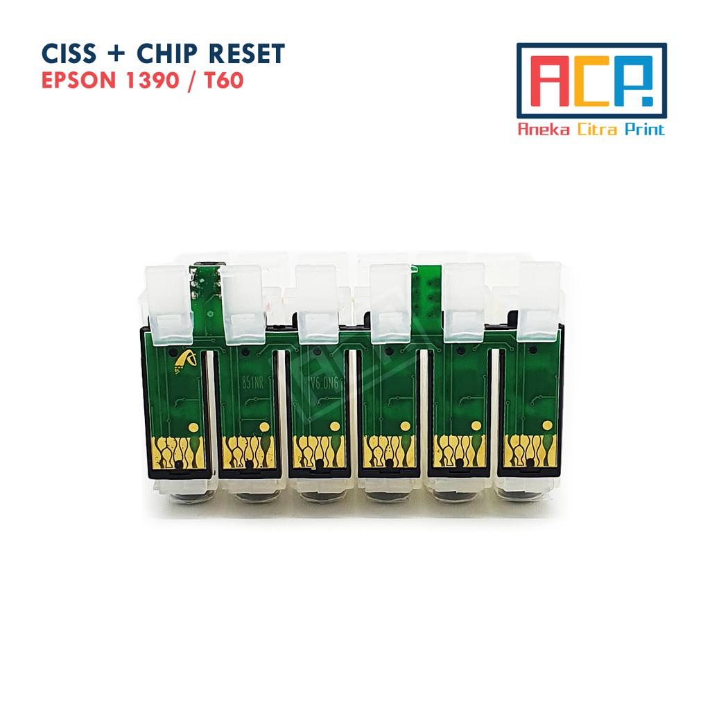 CISS Cartridge Infus EPSON T60 / 1390 / R1390 Plus Chip Reset - NEW