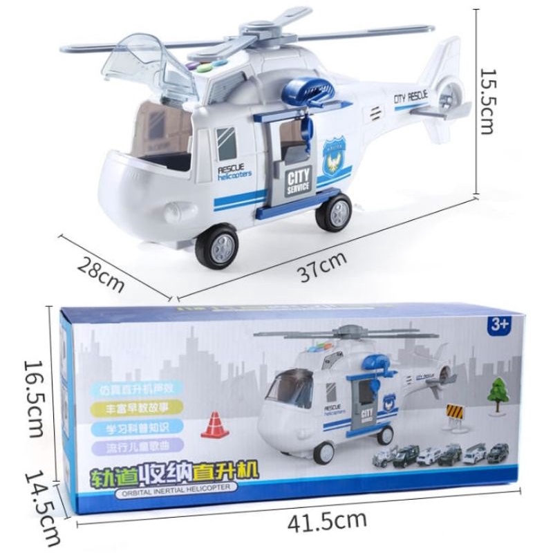 PROMO mainan helikopter set mobil - orbital receiving helicopter toy