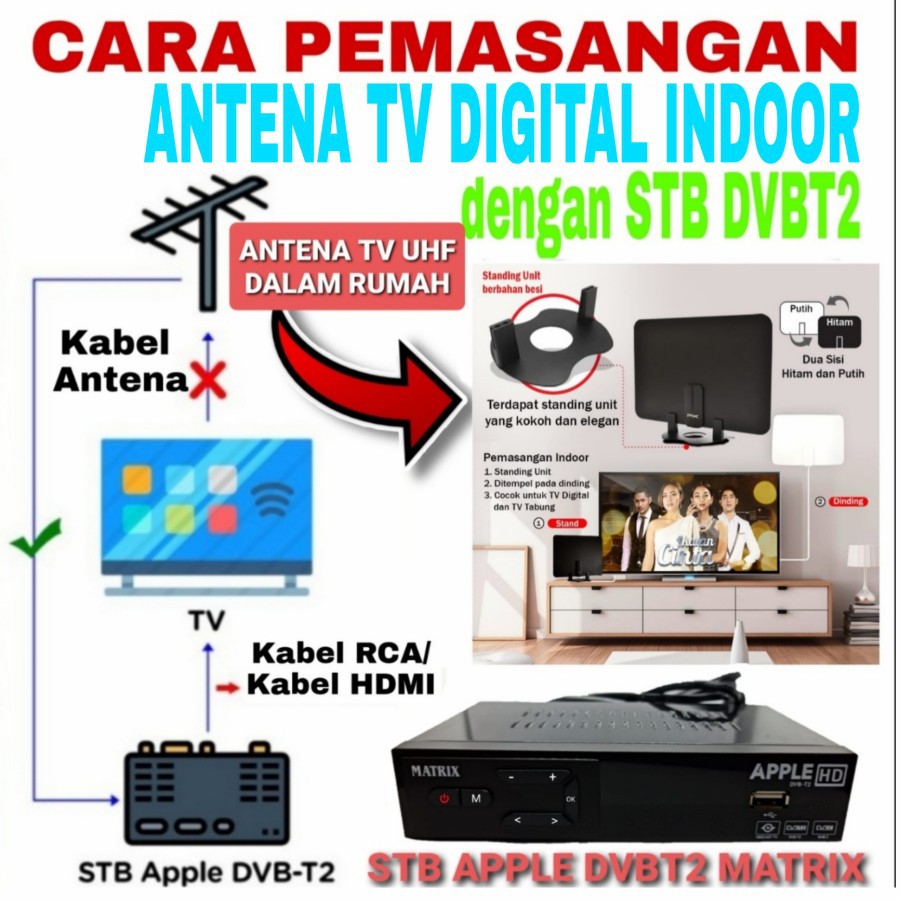 TV DIGITAL DVB T2 MATRIX APPLE SET TOP BOX