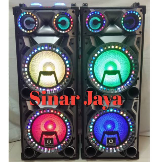 Speaker 12 Inch double Aktif + pasif Thunder 12 CRIMSON