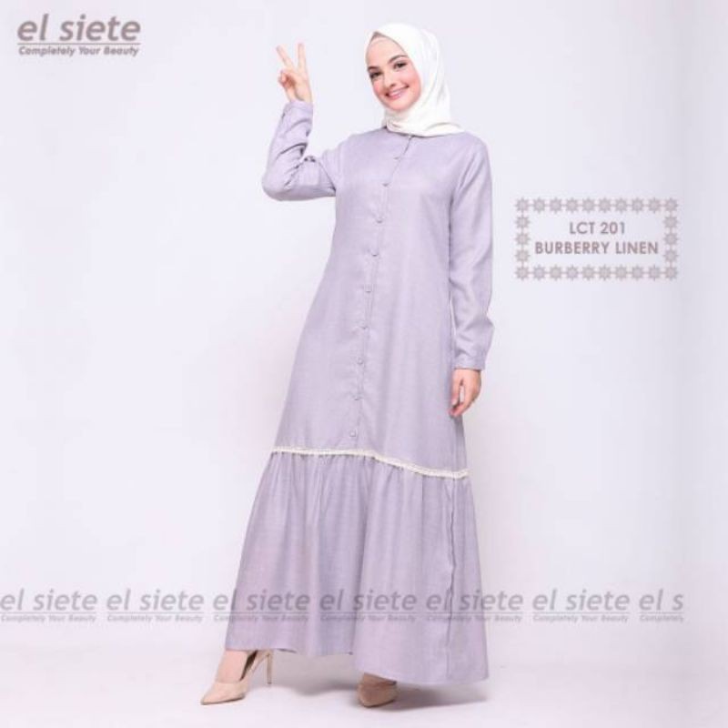 gamis elsiete bahan linen