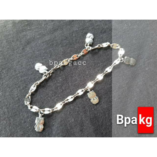 Gelang tangan pecah kopi #Gelang monel besi putih asli anti karat silver murah cewek cantik Makassar