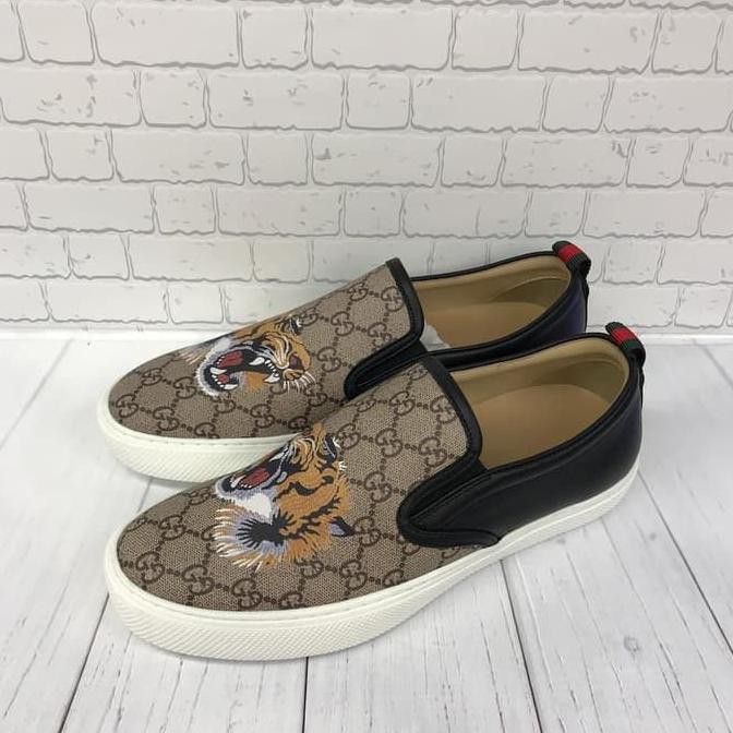 promo sepatu gucci slip on tiger pria mirror quality 1:1 terbaru