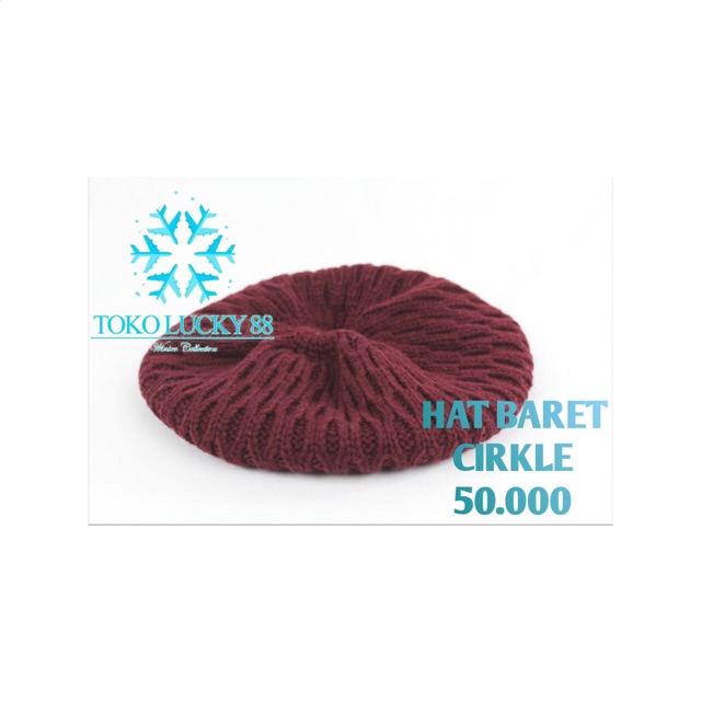 Topi Beret Rajut Wool Hat Baret Winter Musim Dingin