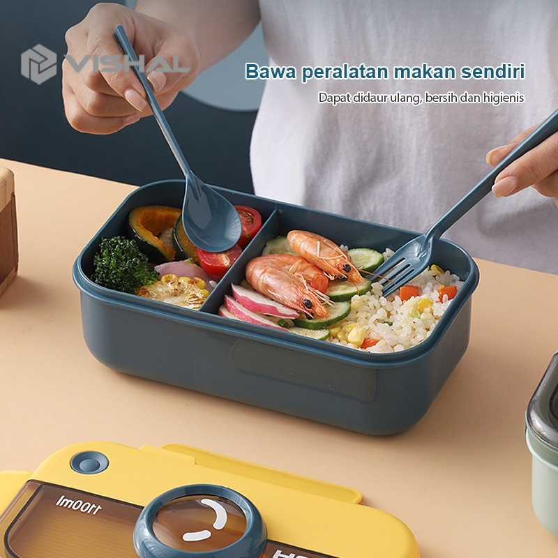 VISHAL Kotak Bekal Bersekat | Lunch Box Set | BPA Free | Anti Bocor