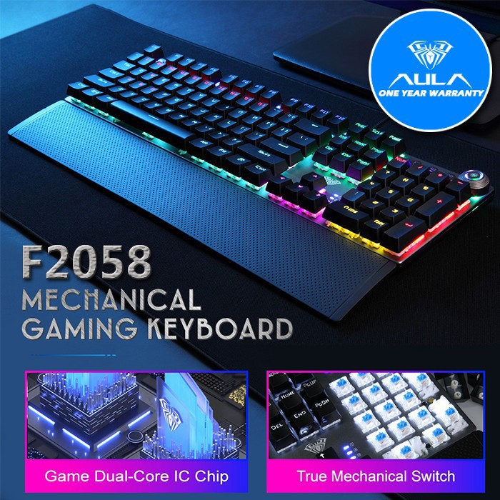 Keyboard Gaming Multimedia Mechanical AULA F2058 ORIGINAL GARANSI RESMI 1 TAHUN