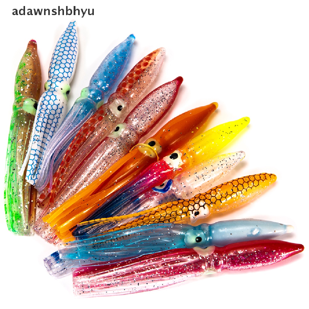 Adawnshbhyu 10 Pcs 8 cm Soft Lure Squid Artificial Bait Lures Gurita Tuna Umpan Ikan Layar