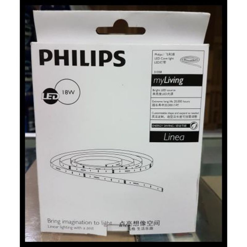 Led Strip Philips 5 Meter My Living Linea 18 Watt Dengan Trafo/Tanpa Trafo 31059 Warna Kuning (Warm White) 3000K/Travo Lampu Electronic Transmover Philips ET-E 10