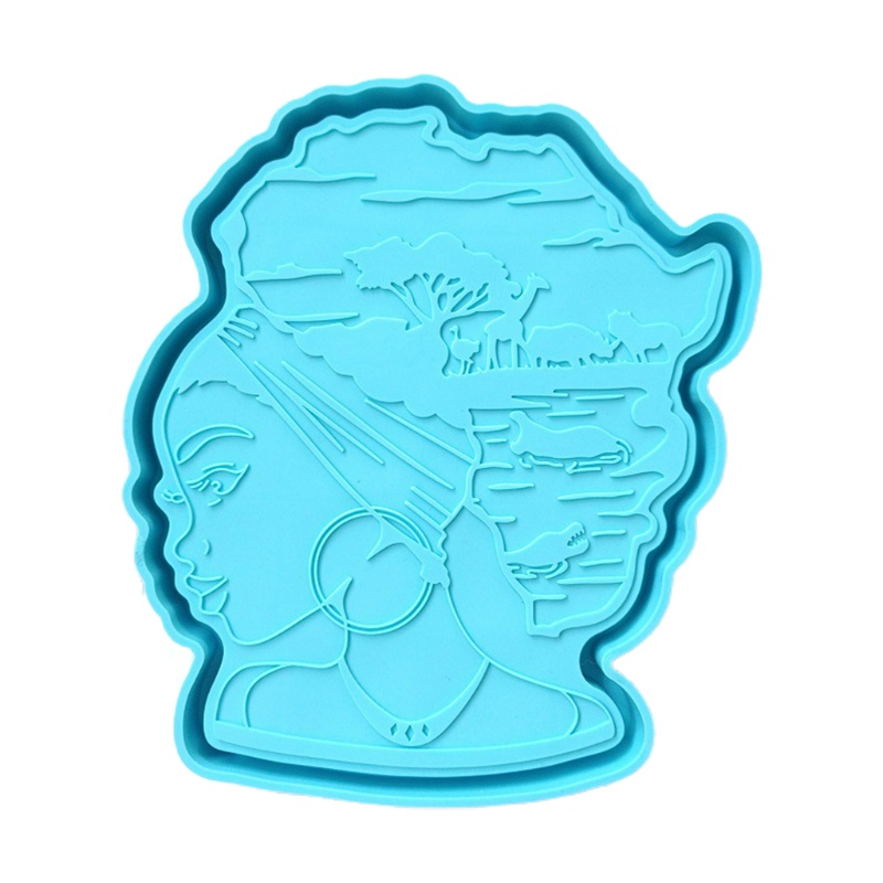 SIY  Afro Female Rolling Tray Resin Mold African Goddess Fruit Plate Silicone Mould