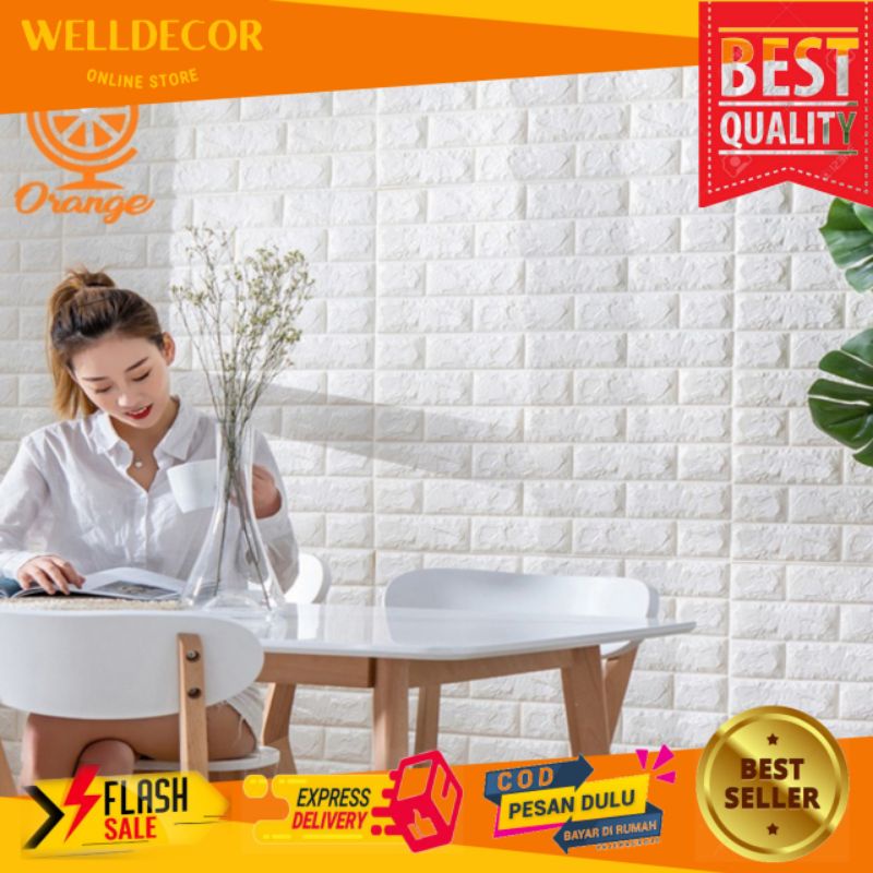 WALLFOAM WALLPAPER DINDING 3D FOAM BATA PUTIH POLOS 3mm WALLPAPER DINDING HIASAN DINDING STIKER DIND