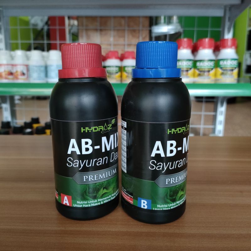 AB MIX cair HydroZ Nutrisi Terbaik untuk Hidroponik / untuk Sayuran daun 250 + 250ml.