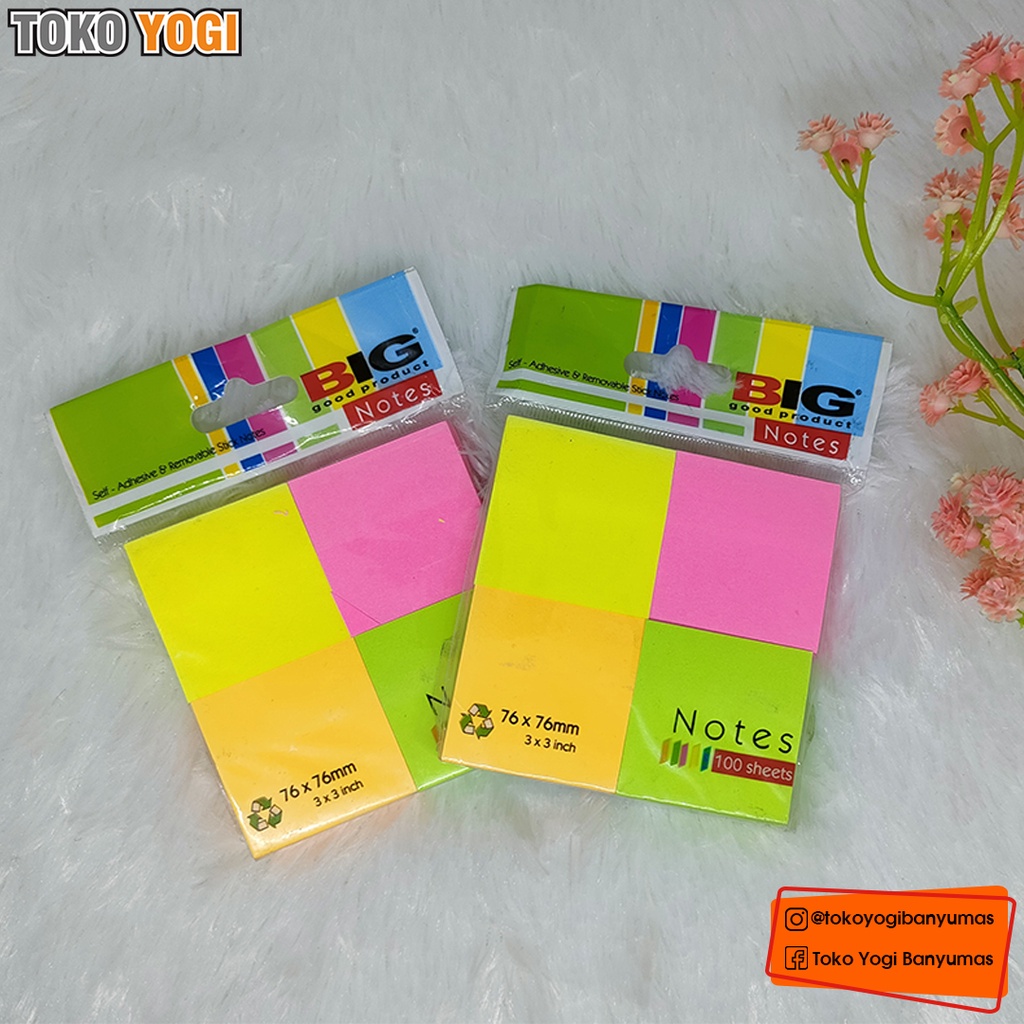 

BIG POST IT 76 x 76mm - 3 x 3 INCH - 4 WARNA