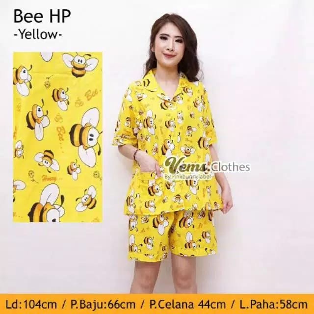 blinqshop baju tidur piyama hp lebah