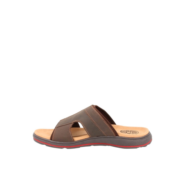 SANDAL SLIDE PAKALOLO PRIA ORIGINAL CASUAL KULIT ASLI BROWN PB57