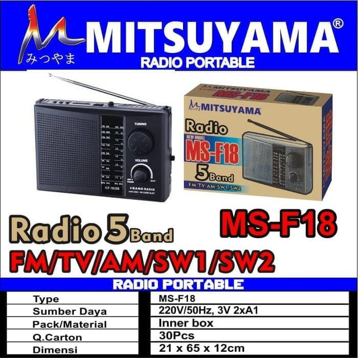 COD Radio MITSUYAMA MS-F18 /RADIO JADUL PROTABLE MITSUYAMA MS-F18 RADIO PORTABLE AM FM SW AC