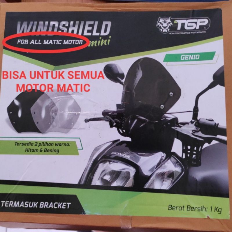 Tgp Visor Windshield Scoopy - Winshield Genio - Tameng Fino - Matic - Abu - abu Smoke