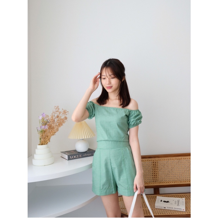 Kadaka S-0159 Set Celana Pendek Top Puff Sleeves Warna Pastel