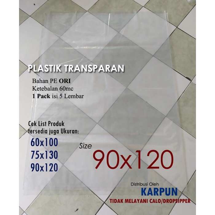 Kantong Plastik Bening Transparan Besar 90X120