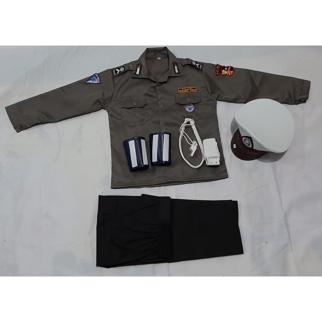 BAJU SERAGAM POLISI ANAK /KOSTUM/KARNAVAL PAKET  KOMPLIT