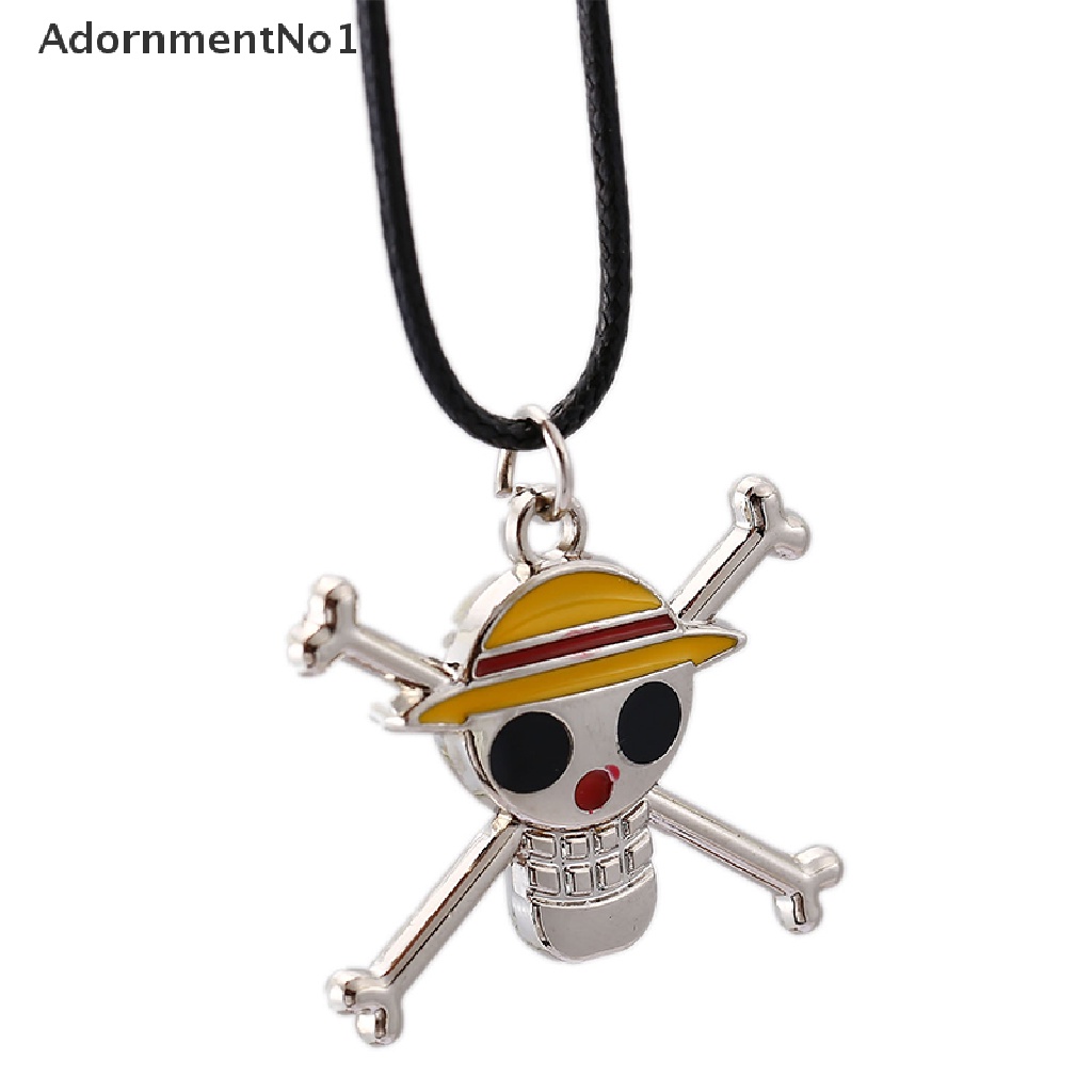 (AdornmentNo1) Kalung Rantai Metal Dengan Liontin Kartun Anime One Piece Luffy Ace Untuk Wanita