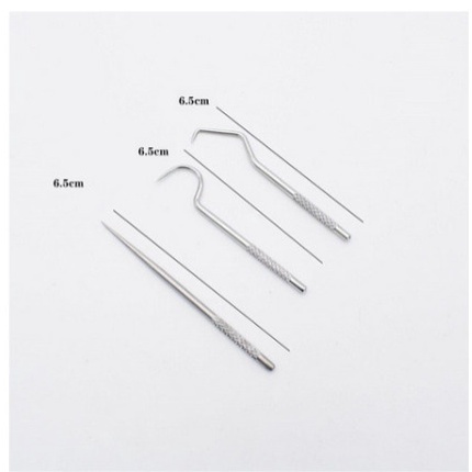 Tusuk Gigi Stainless Steel 3 in 1 Tooth Picks Portabel / pembersih gigi