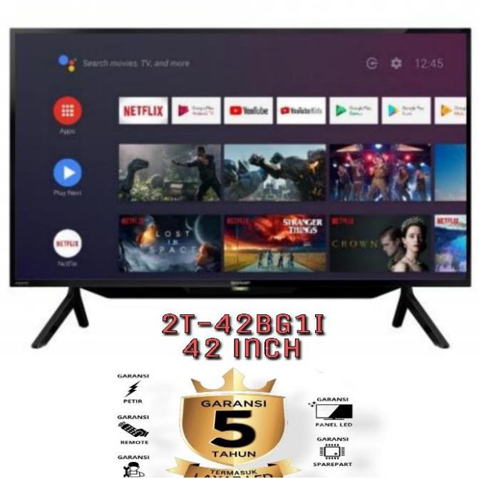Ready&Siapkirim Led 42 Inch Sharp 42Bg1 Android Tv Google Chromecast - Unit Only