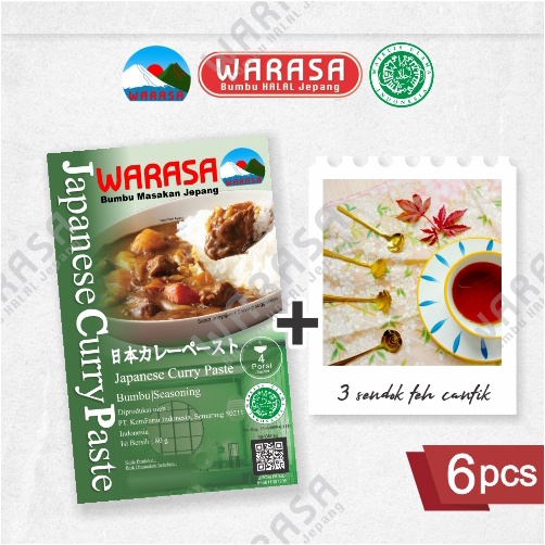 

WARASA Japanese Curry 6pcs | Free 3 Sendok Teh