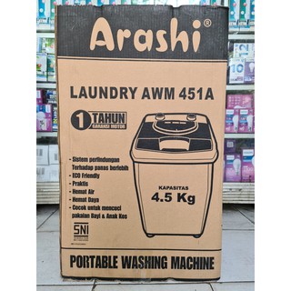 ARASHI AWM-451A Mesin Cuci Mini / Portable 4.5Kg | Shopee Indonesia