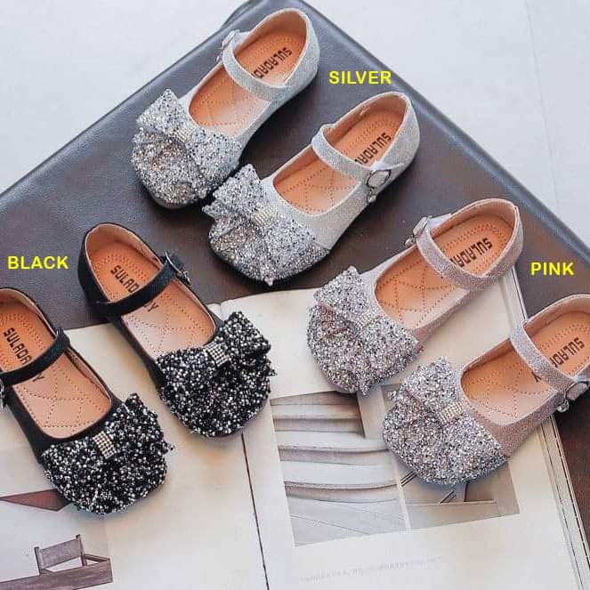 Sepatu Pesta Anak Perempuan Flat Shoes Glitter