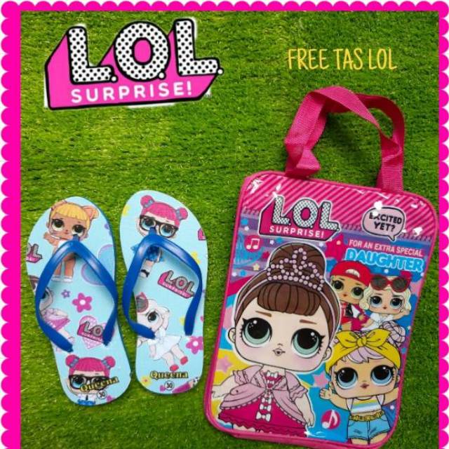 Sandal Jepit Anak Perempuan Set+Tas